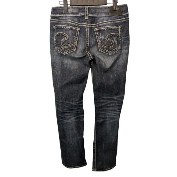 Silver Suki Womens Size W29/L32 Mid Straight Leg Stretchy Jeans Dark Wash - Picture 5 of 15